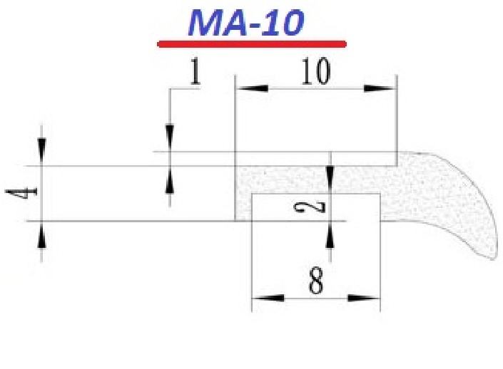 Скребок резина МА 10 - 1000мм