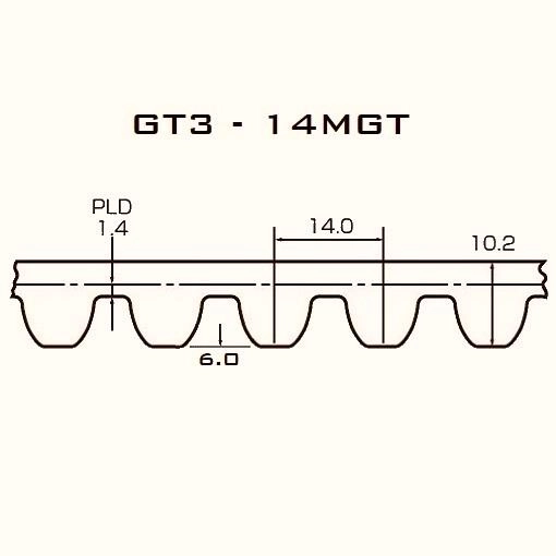 Профиль зуба GT3 14MGT