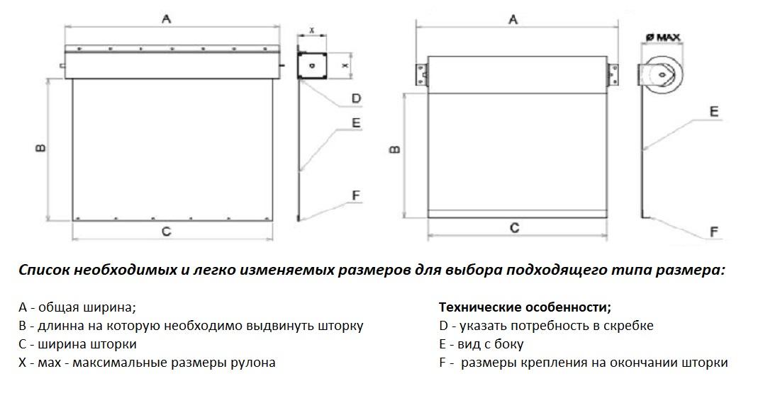 Эскиз алюминиевых роллет